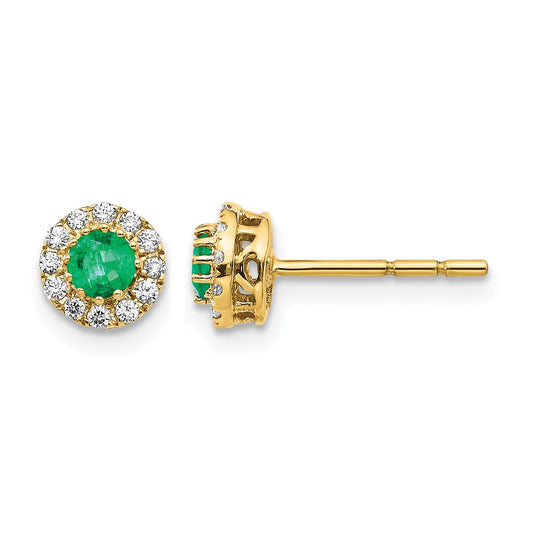 Diamond & Gemstone Halo Post Earrings