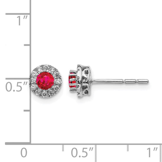 Diamond & Gemstone Halo Post Earrings