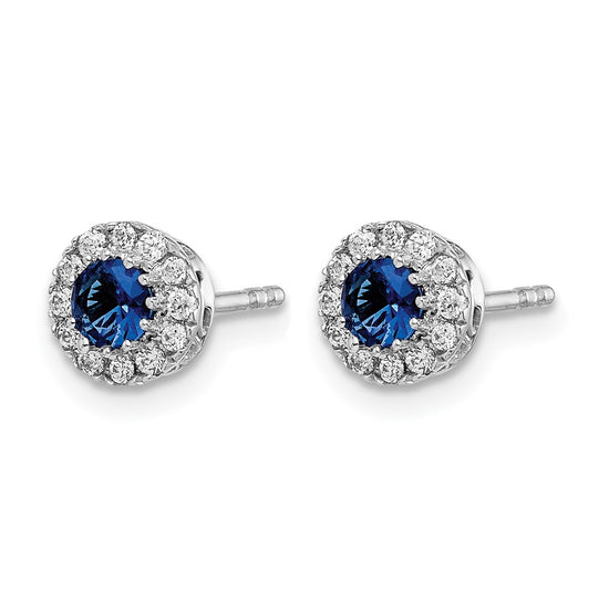 Diamond & Gemstone Halo Post Earrings