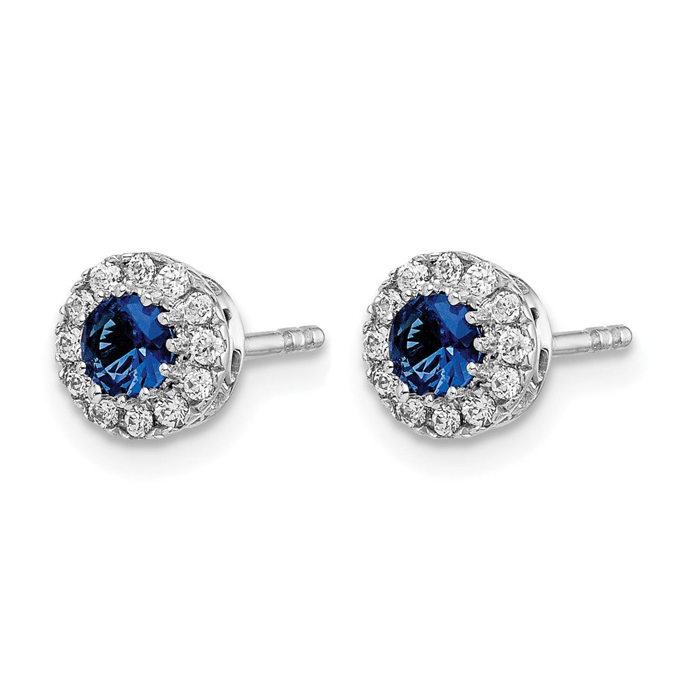 Diamond & Gemstone Halo Post Earrings