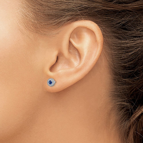 Diamond & Gemstone Halo Post Earrings