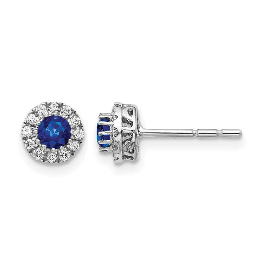 Diamond & Gemstone Halo Post Earrings