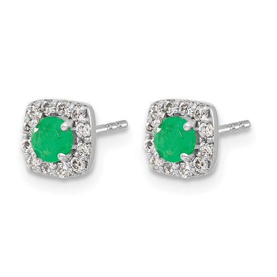 Diamond & Gemstone Square Halo Earrings