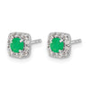Diamond & Gemstone Square Halo Earrings