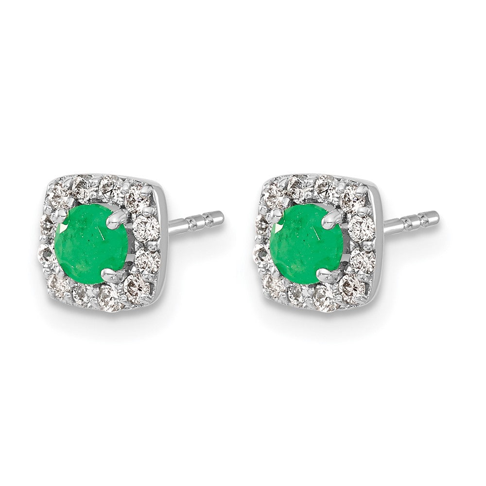 Diamond & Gemstone Square Halo Earrings