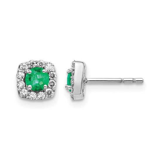 Diamond & Gemstone Square Halo Earrings