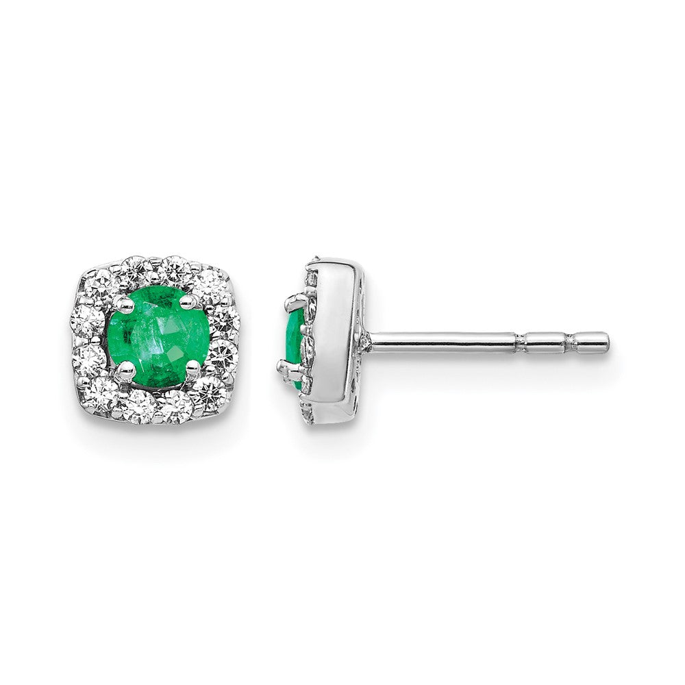 Diamond & Gemstone Square Halo Earrings