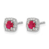 Diamond & Gemstone Square Halo Earrings