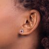 Diamond & Gemstone Square Halo Earrings