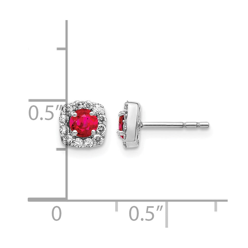 Diamond & Gemstone Square Halo Earrings