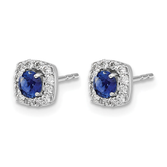 Diamond & Gemstone Square Halo Earrings