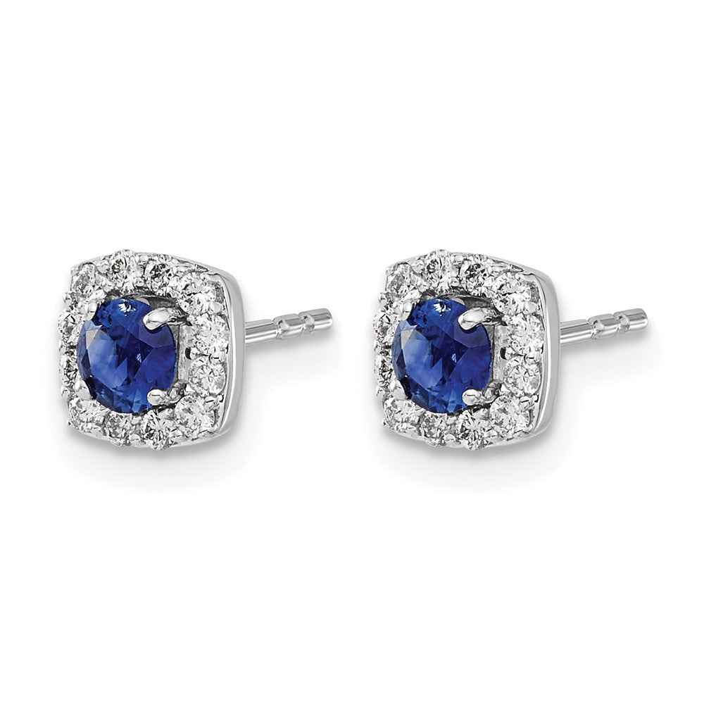 Diamond & Gemstone Square Halo Earrings