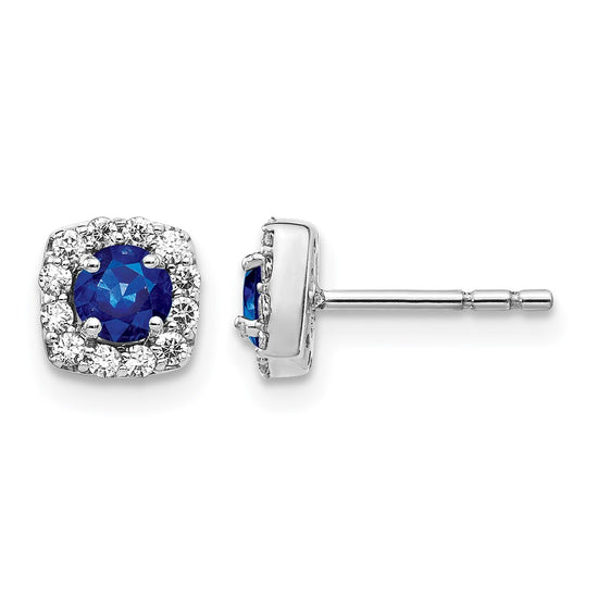 Diamond & Gemstone Square Halo Earrings