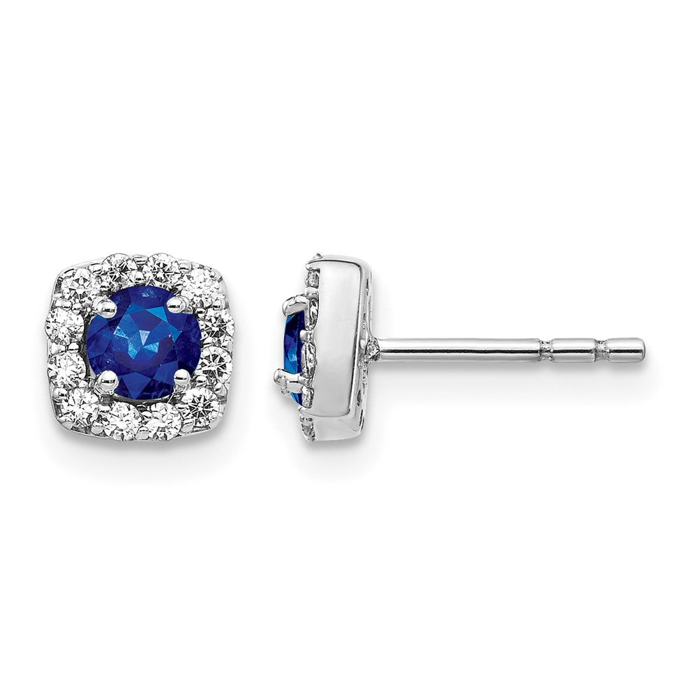 Diamond & Gemstone Square Halo Earrings
