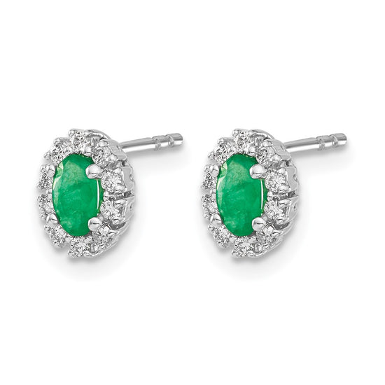 Diamond & Gemstone Oval Halo Earrings