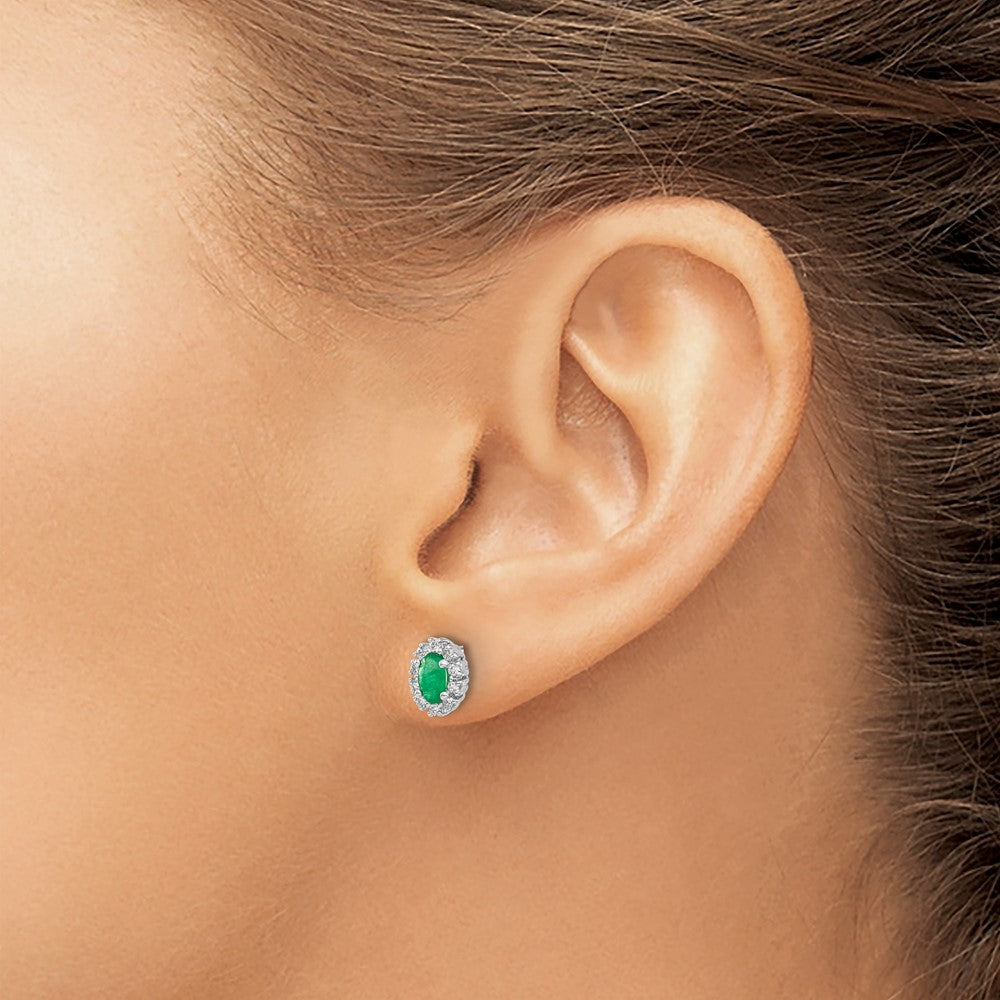 Diamond & Gemstone Oval Halo Earrings