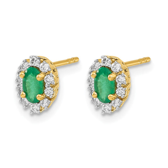 Diamond & Gemstone Oval Halo Earrings