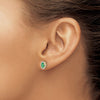 Diamond & Gemstone Oval Halo Earrings