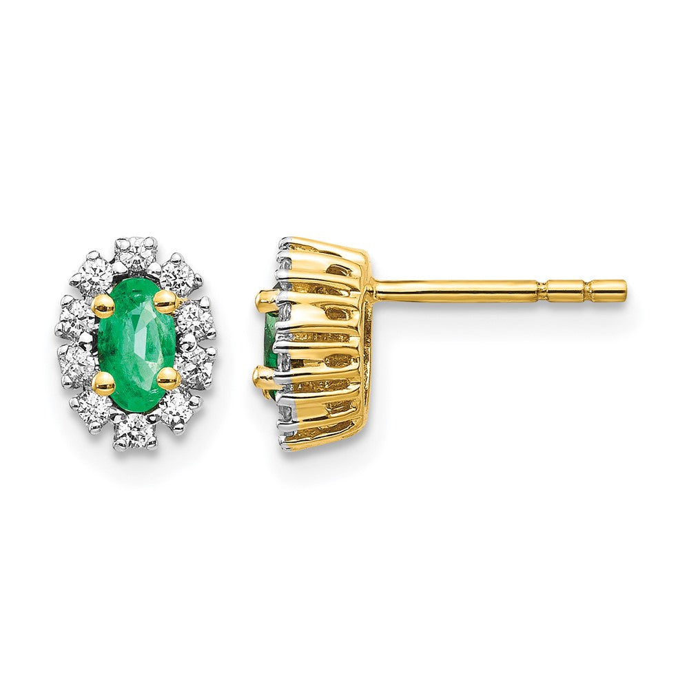 Diamond & Gemstone Oval Halo Earrings