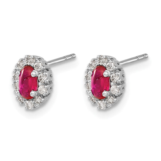 Diamond & Gemstone Oval Halo Earrings