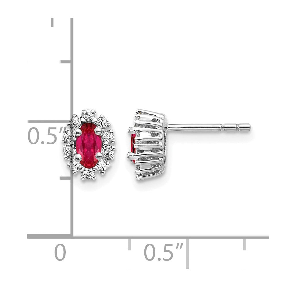 Diamond & Gemstone Oval Halo Earrings
