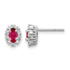 Diamond & Gemstone Oval Halo Earrings