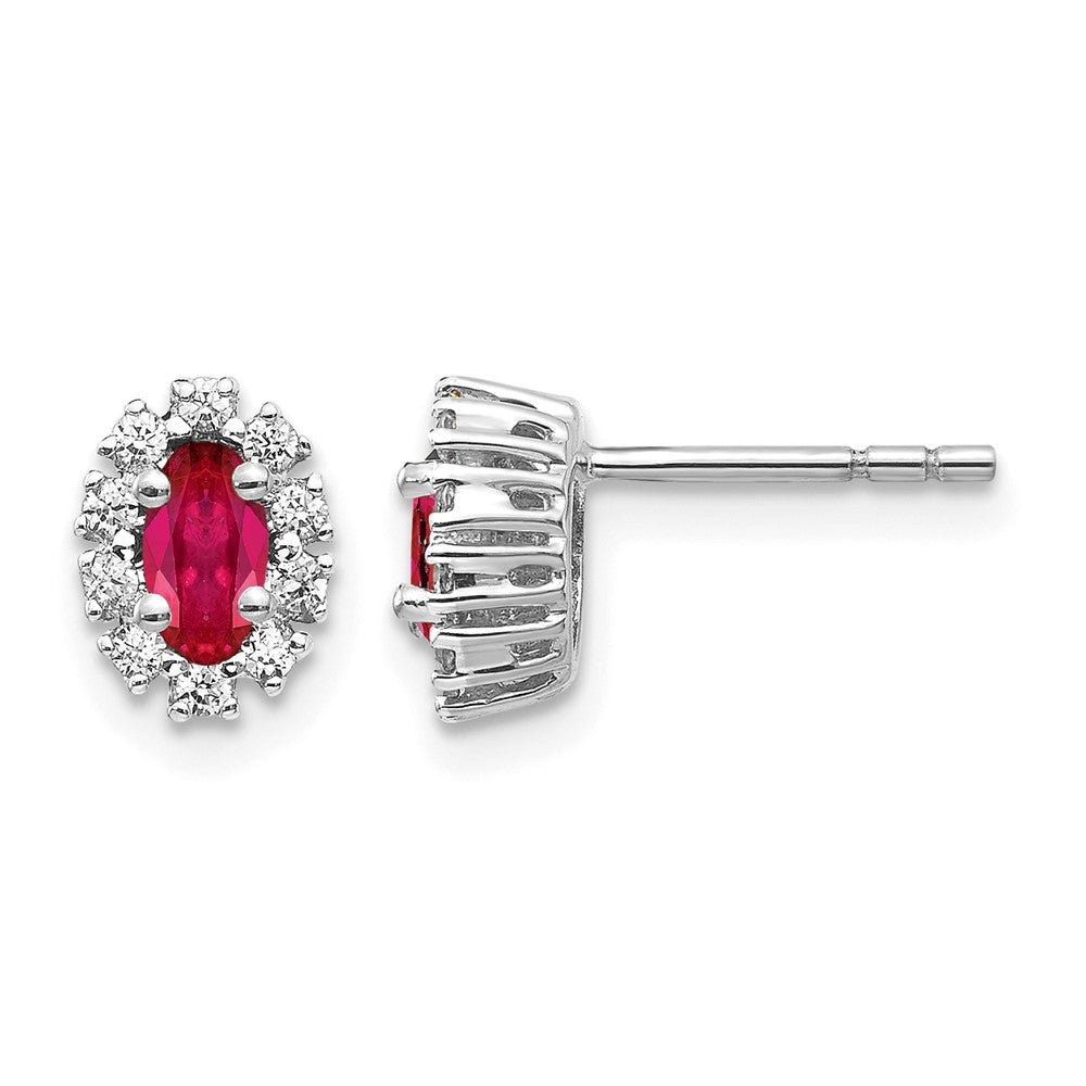 Diamond & Gemstone Oval Halo Earrings
