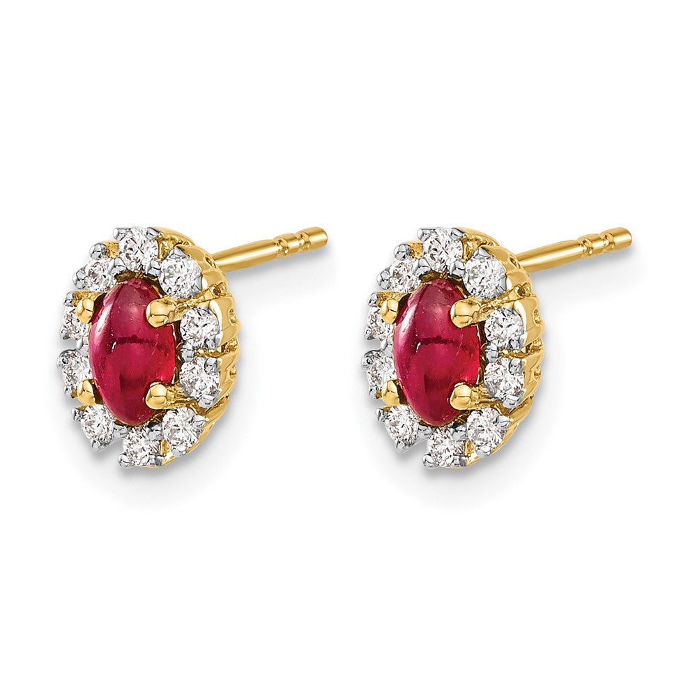 Diamond & Gemstone Oval Halo Earrings