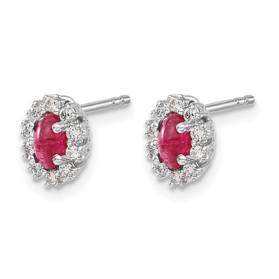 Diamond & Gemstone Oval Halo Earrings