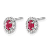 Diamond & Gemstone Oval Halo Earrings