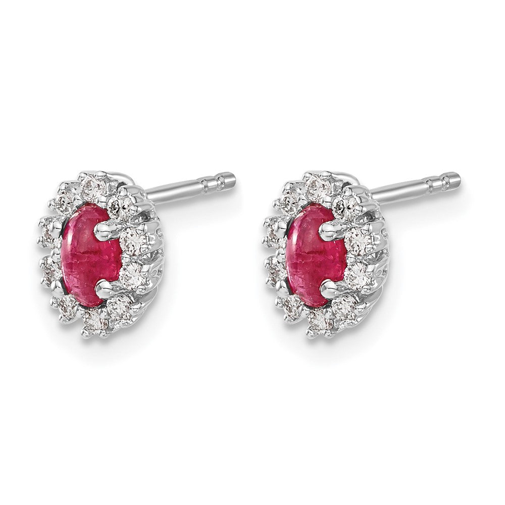 Diamond & Gemstone Oval Halo Earrings