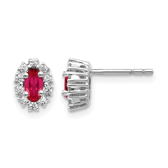 Diamond & Gemstone Oval Halo Earrings