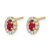 Diamond & Gemstone Oval Halo Earrings