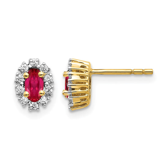 Diamond & Gemstone Oval Halo Earrings