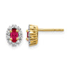 Diamond & Gemstone Oval Halo Earrings