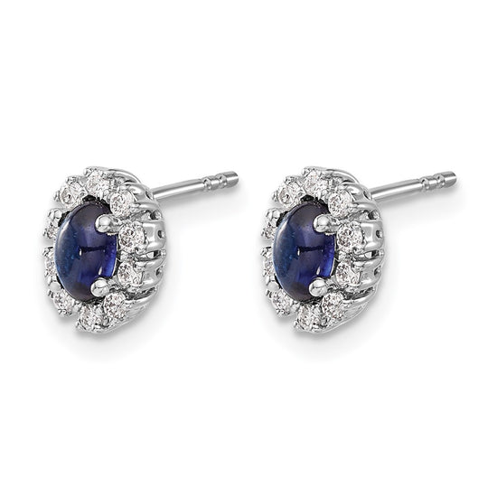 Diamond & Gemstone Oval Halo Earrings