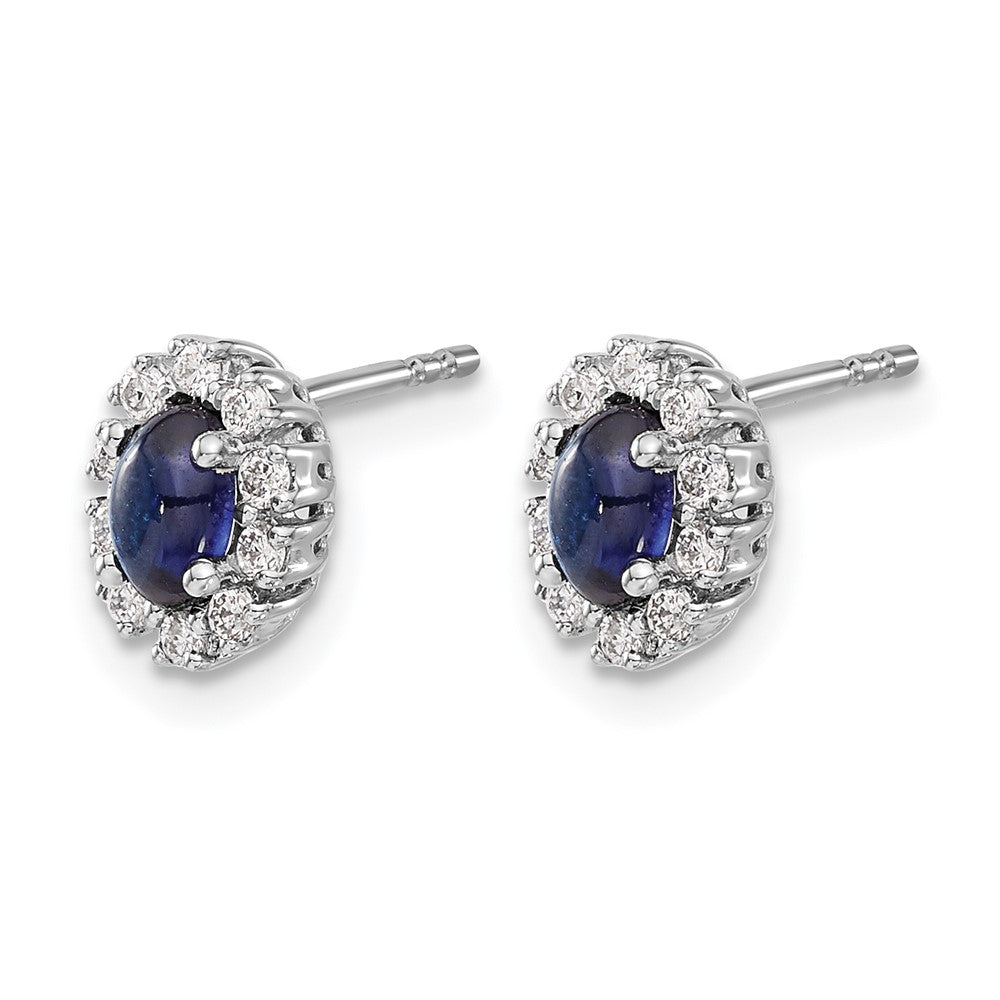 Diamond & Gemstone Oval Halo Earrings