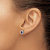 Diamond & Gemstone Oval Halo Earrings