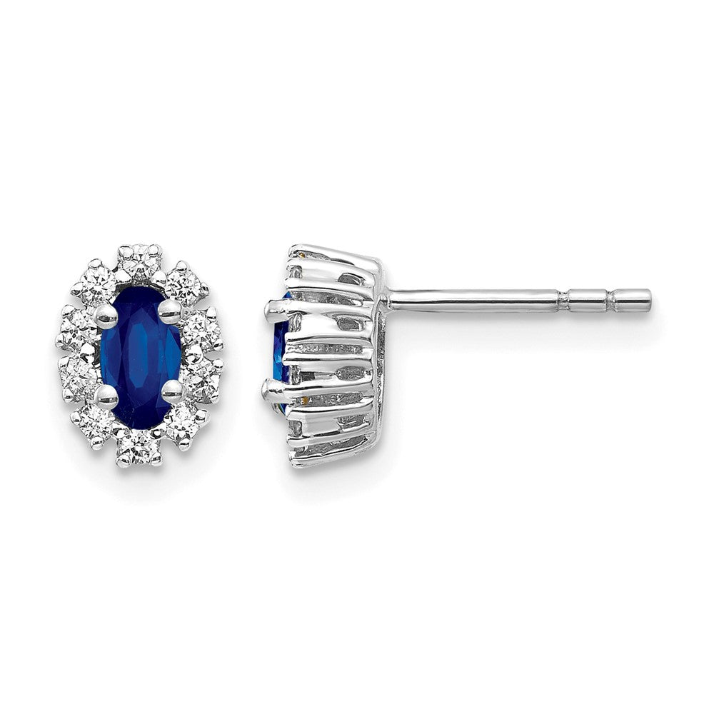 Diamond & Gemstone Oval Halo Earrings
