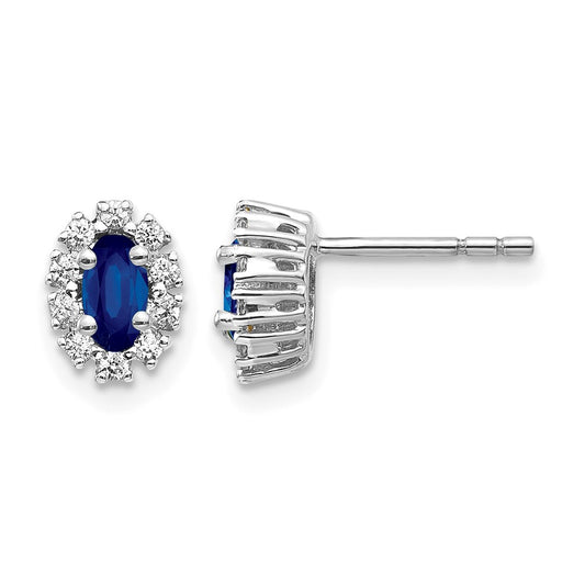 Diamond & Gemstone Oval Halo Earrings