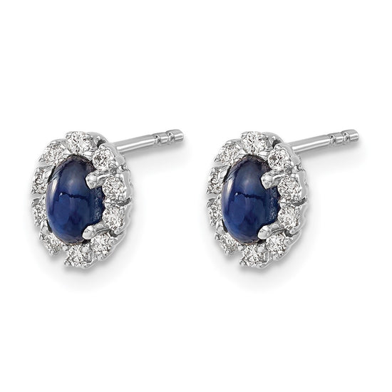 Diamond & Gemstone Oval Halo Earrings