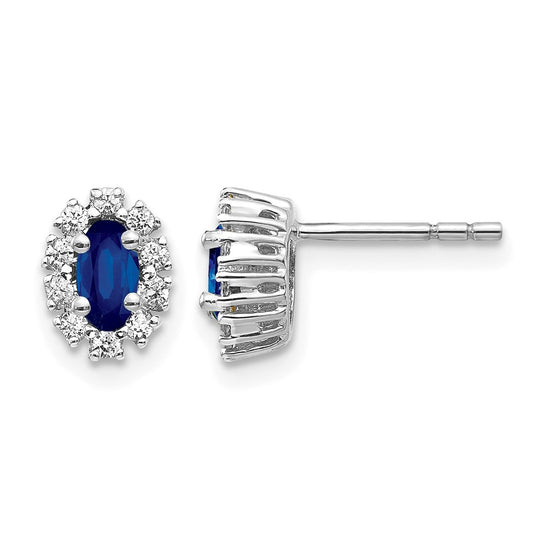 Diamond & Gemstone Oval Halo Earrings