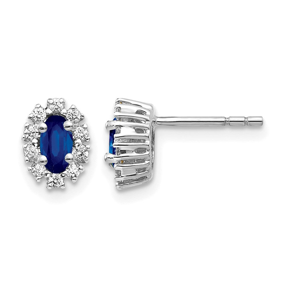 Diamond & Gemstone Oval Halo Earrings