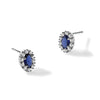 Diamond & Gemstone Oval Halo Earrings