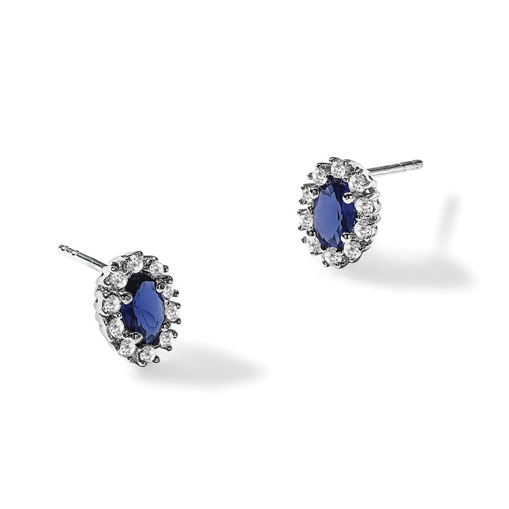 Diamond & Gemstone Oval Halo Earrings