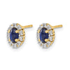 Diamond & Gemstone Oval Halo Earrings