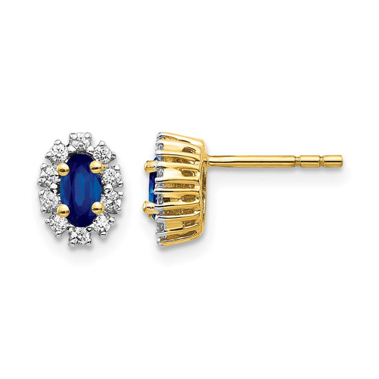 Diamond & Gemstone Oval Halo Earrings