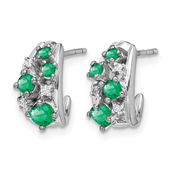 Diamond & Gemstone Polished Post Hoop Earrings