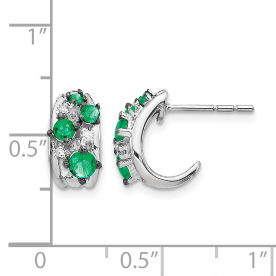 Diamond & Gemstone Polished Post Hoop Earrings