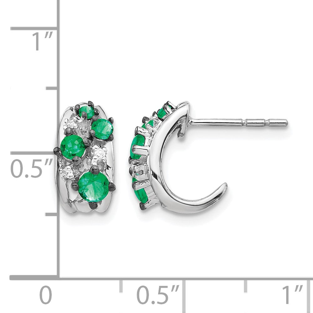 Diamond & Gemstone Polished Post Hoop Earrings